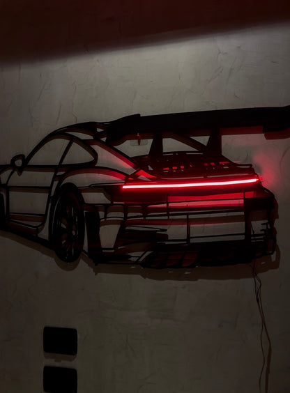 3D NEON PORCHE POSTER XL