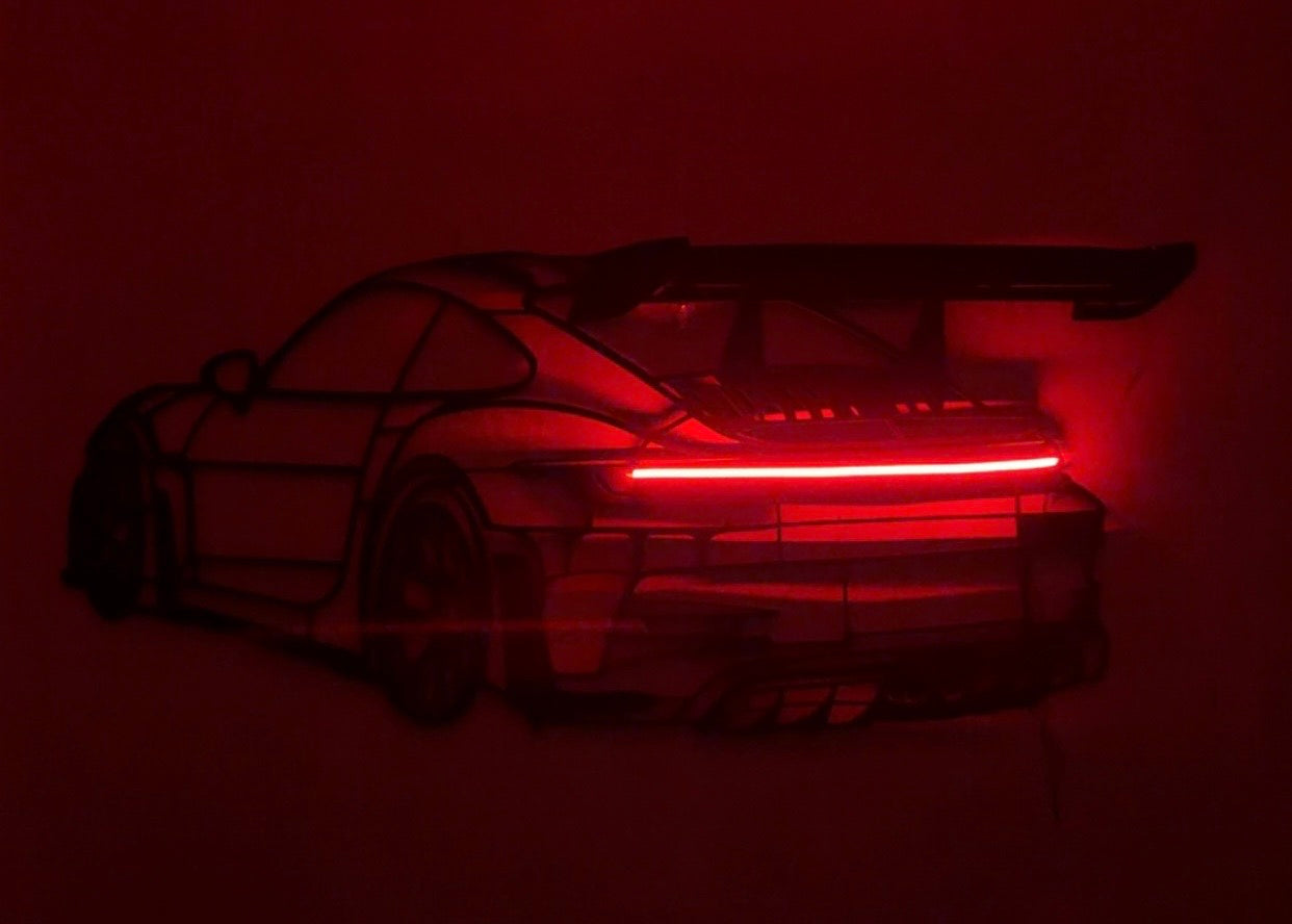 3D NEON PORCHE POSTER XL