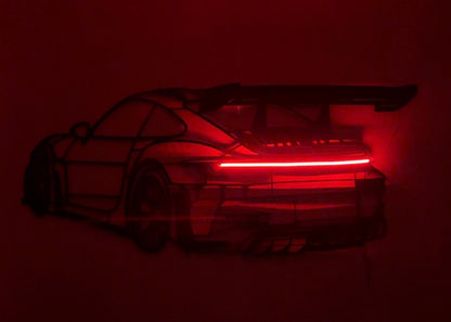 3D NEON PORCHE POSTER XL