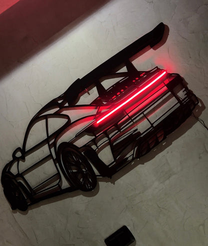 3D NEON PORCHE POSTER XL